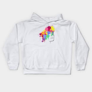 Colorful women face drippy hoodies drip merch design Kids Hoodie